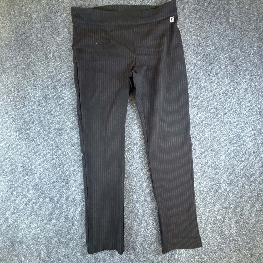 Calvin Klein‎ Pants Womens 34x27.5 Black Pinstriped Rayon Stretch Straight Leg